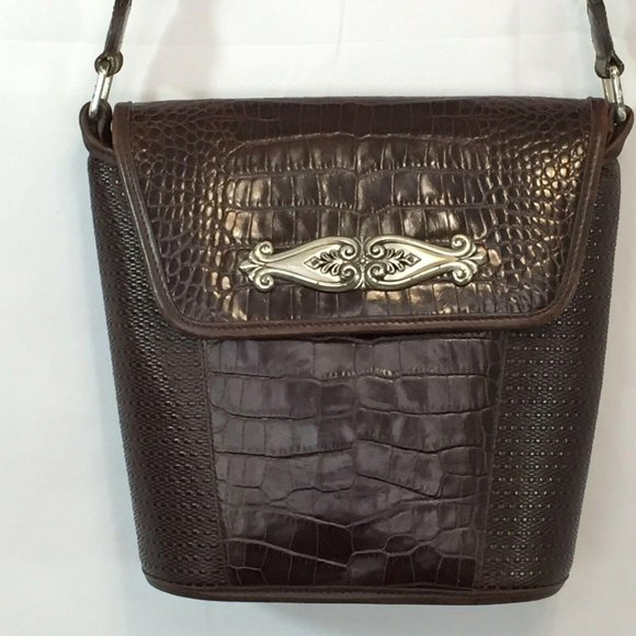 Brighton Handbags - Brighton Bucket Style Purse Brown Textured Leather
